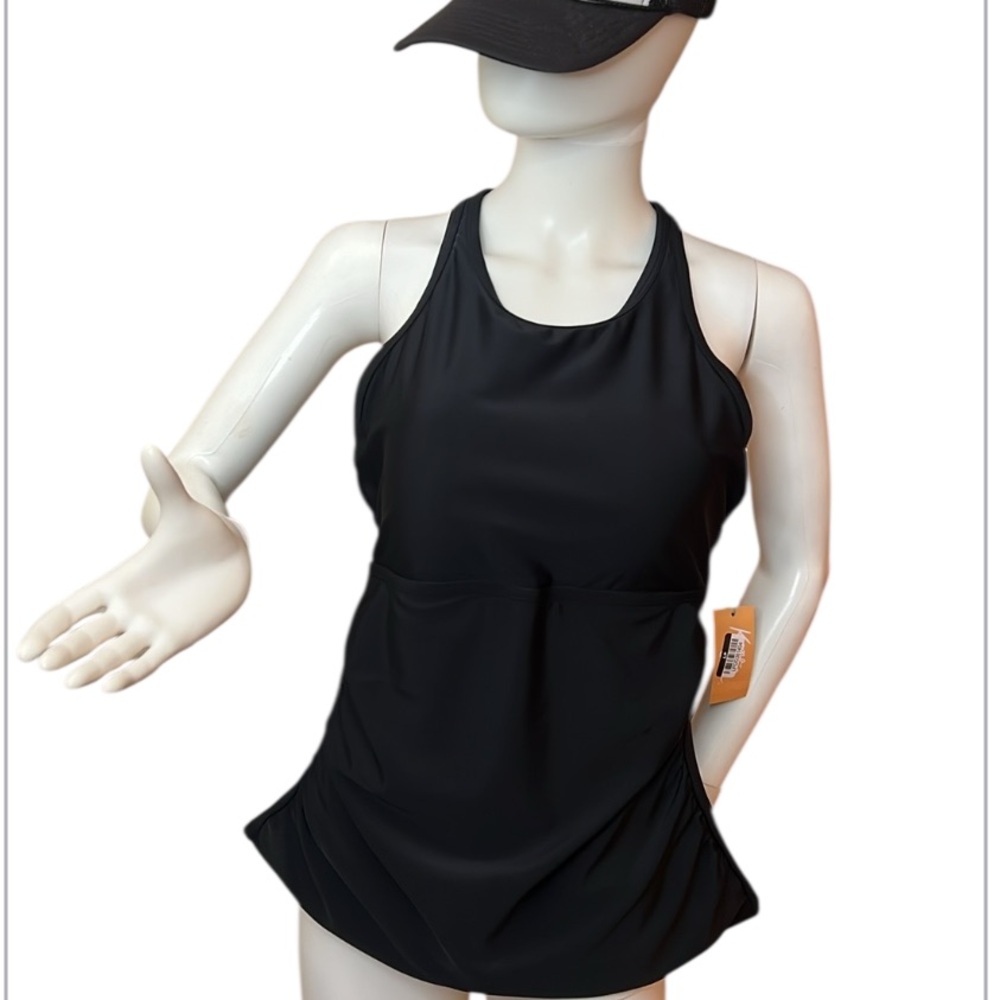 Kona Sol Tankini Elegant Black Swimwear Size 12-14 (L) Adjustable Straps - Picture 14 of 14